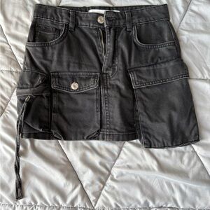 Bershka Black Cargo Skirt